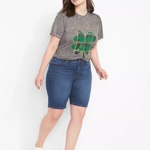 LANE Bryant High Rise Medium Wash Jean Short Sz 20